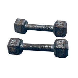 vintage metal weights 5 pounds set of 2 READ